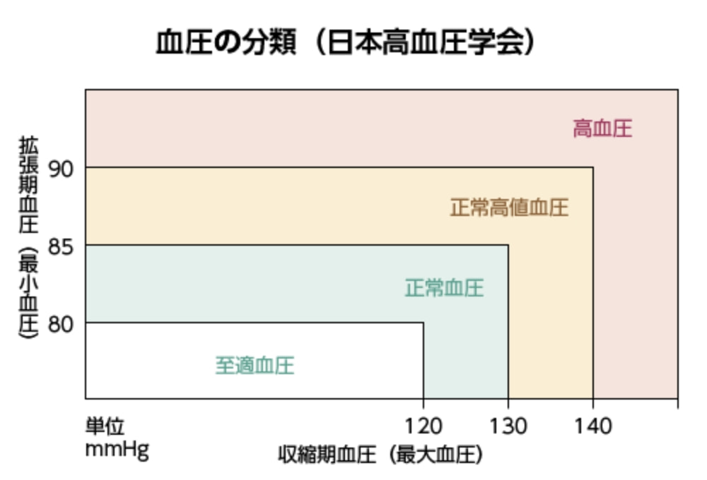 血圧の分類（日本高血圧学会）